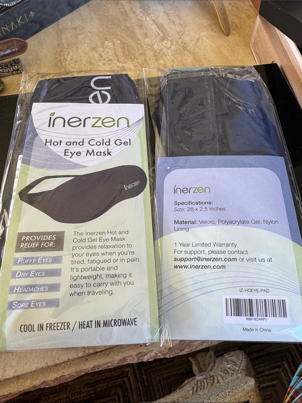Four Black Hot and Cold Gel Eye Mask for Women
